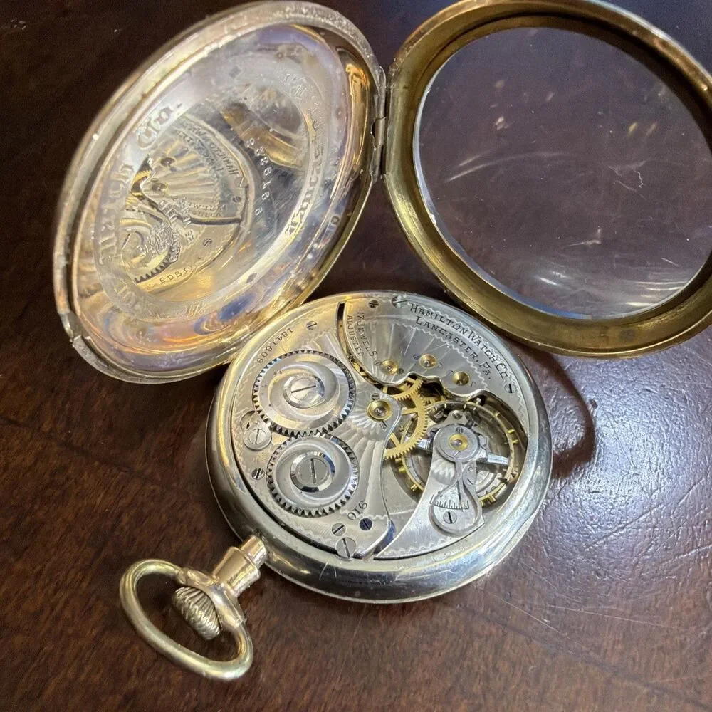 Original Vintage Hamilton 910 Pocket Watch- Not Running - Needs Service.